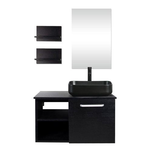 Latitude Run® 28" WallMounted Single Bathroom Vanity Set with Mirror